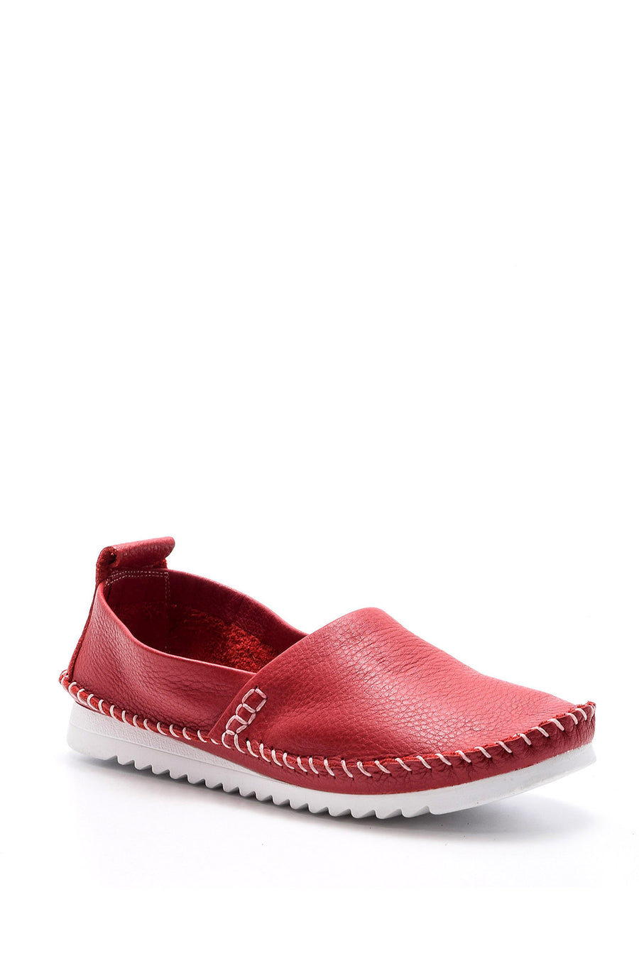 Women's Leather Loafer with Stitching Detail