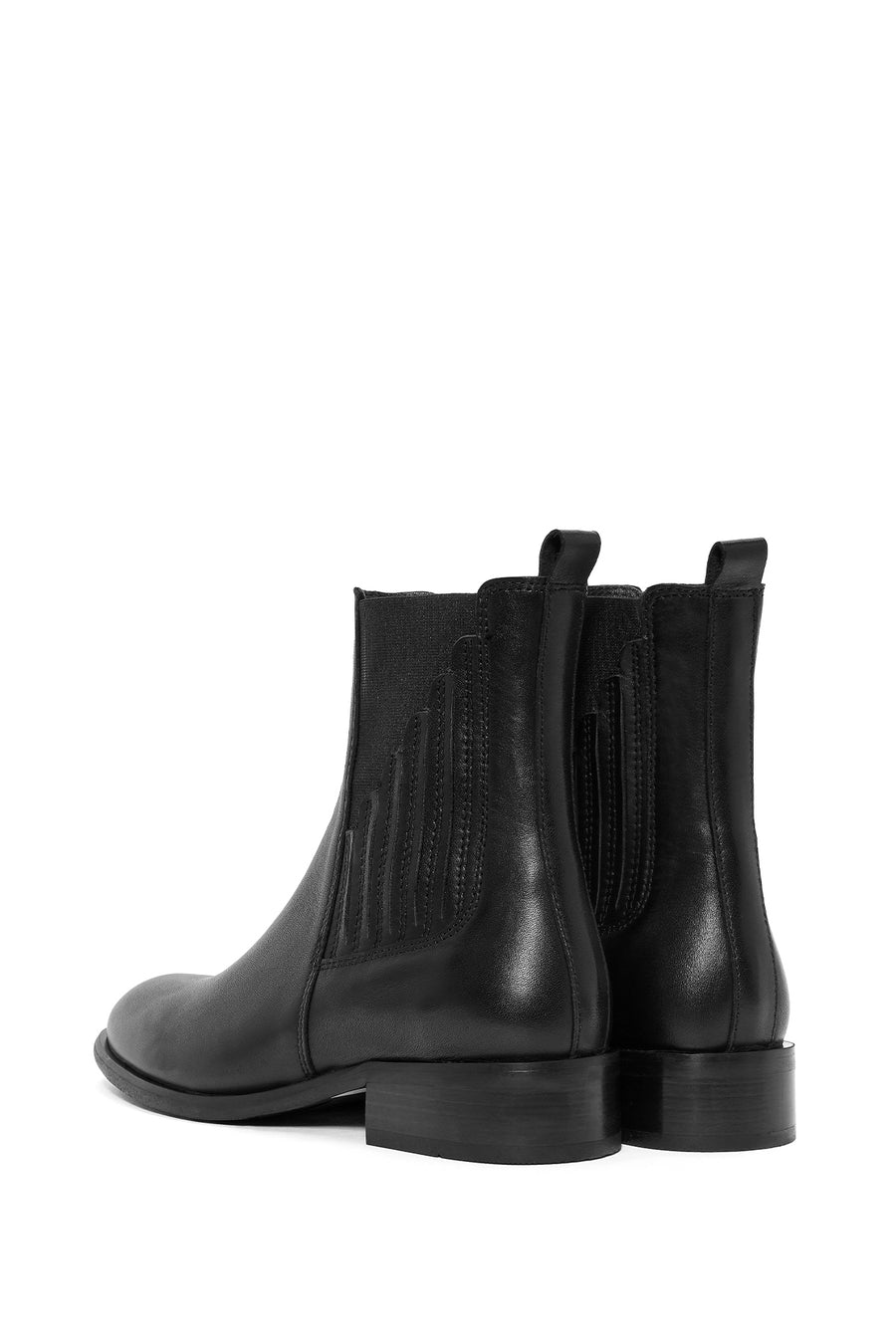Women's Black Leather Chelsea Boots