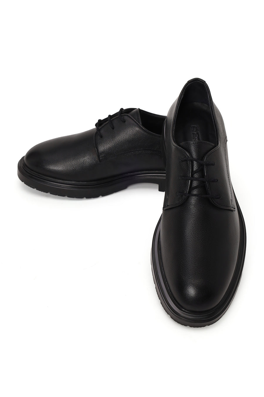 Male Black Lace-Up Leather Casual Shoes