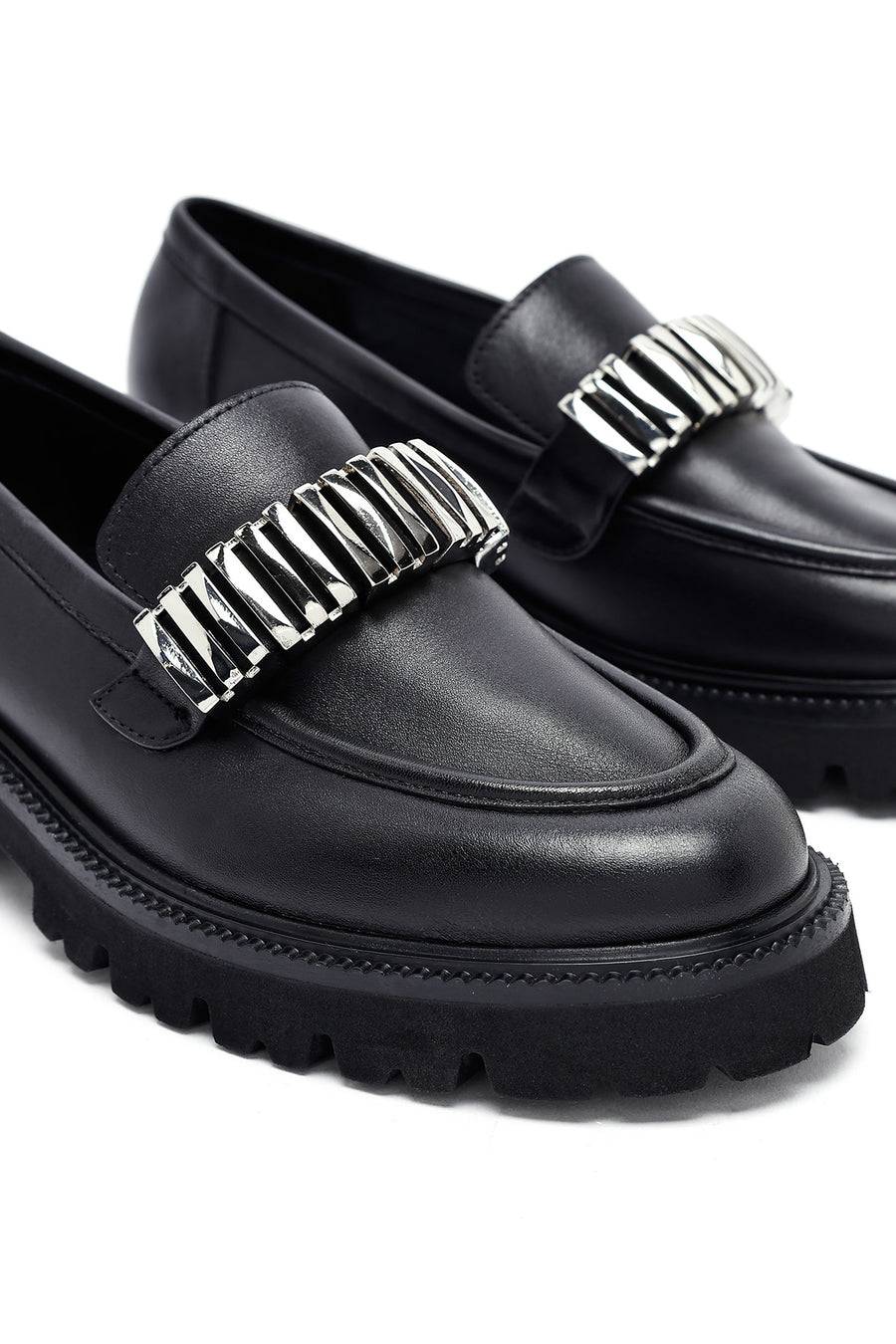 Woman Black Accessory Leather Masculine Loafer