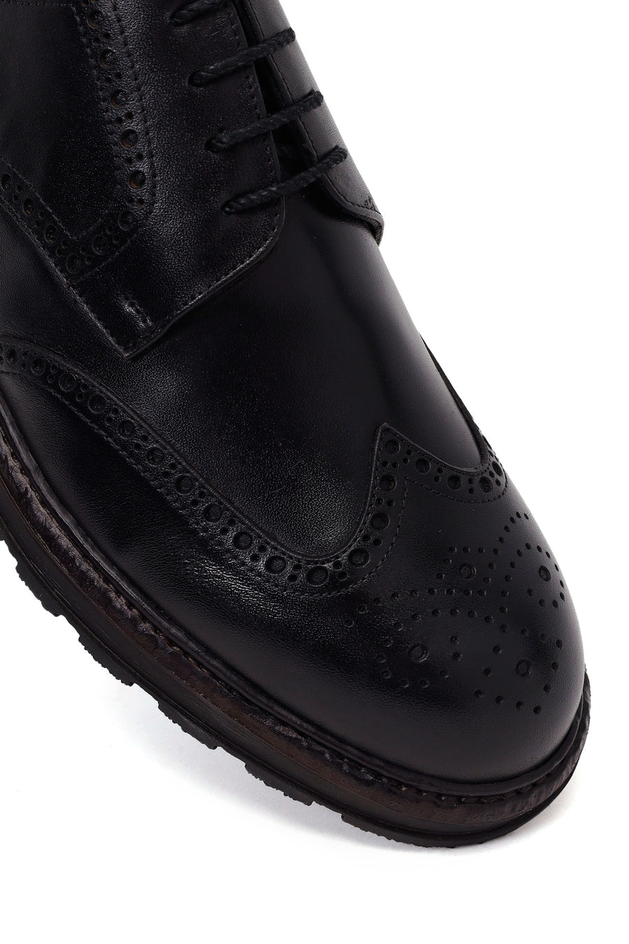 Male Black Lace-up Leather Casual Shoes