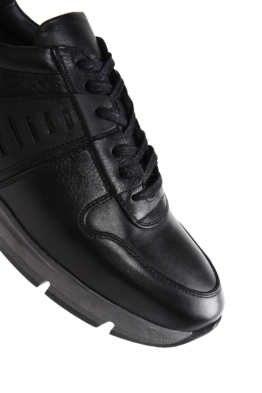 Men's Black Leather Casual Sneaker