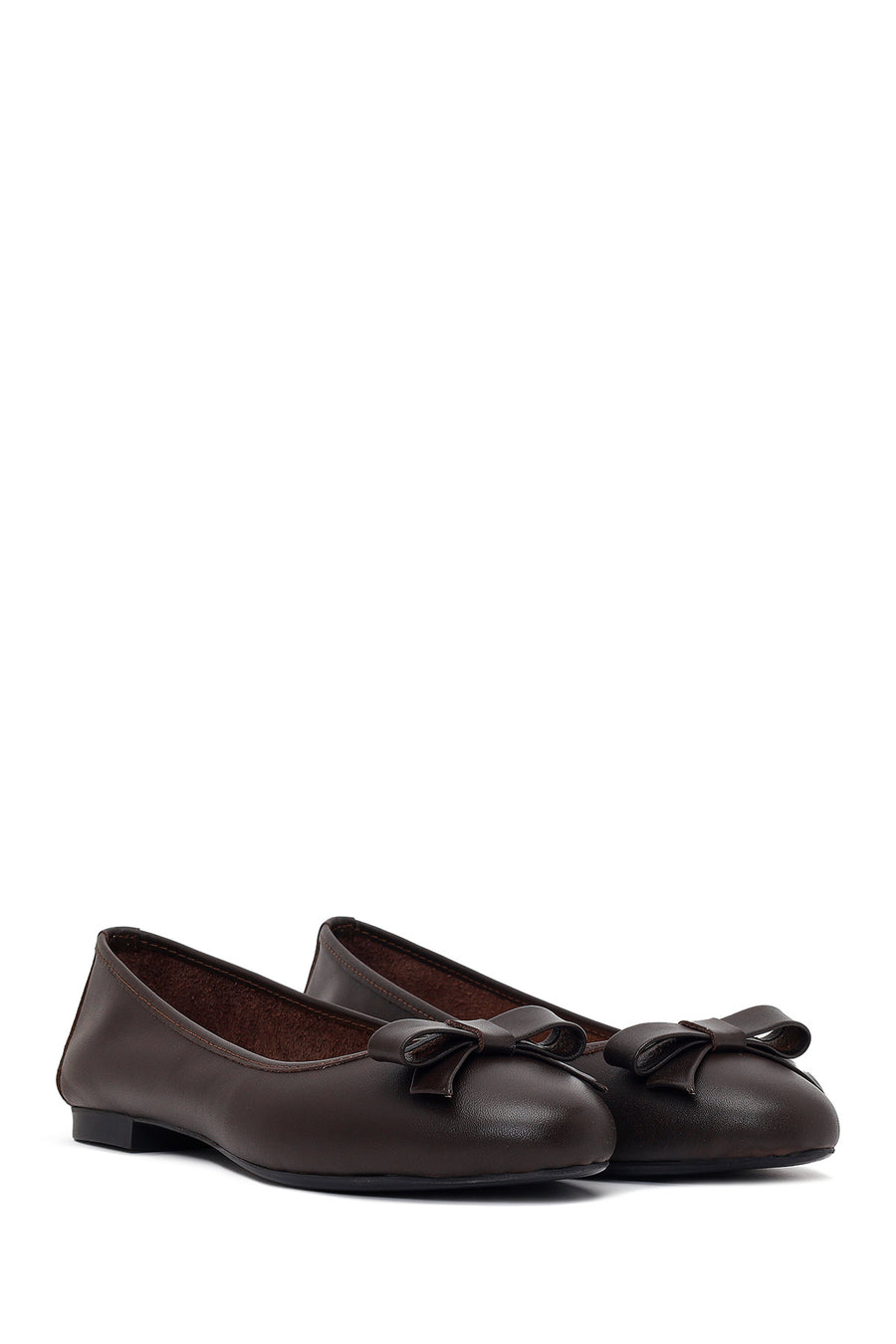 Women's Brown Leather Ballerinas