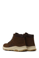 Male Brown Zip Closure Thick-Soled Nubuck Leather Boots | Derimod