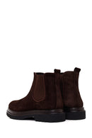 Derimod Black Male Brown Suede Chelsea Boots | Derimod