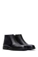 Men's Black Zippered Leather Casual Boots | Derimod