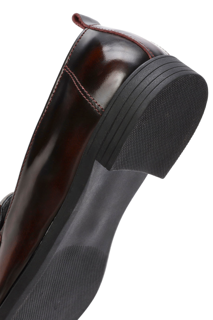 Women's Burgundy Buckle Detailed Leather Masculine Loafer