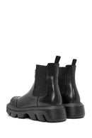 Men's Black Thick Soled Leather Chelsea Boots | Derimod