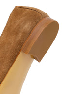 Women's Tan Suede Leather Masculine Loafer | Derimod