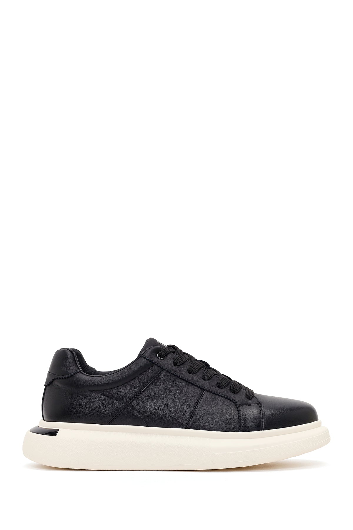 Men's Black Lace-up Thick-Sole Leather Sneaker 26SFD699018 | Derimod