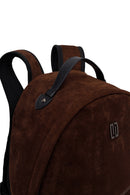 Unisex Brown Suede Fabric Backpack | Derimod