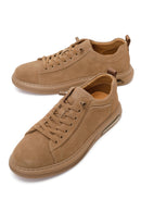 Erkek Bej Bağcıklı Süet Deri Sneaker | Derimod