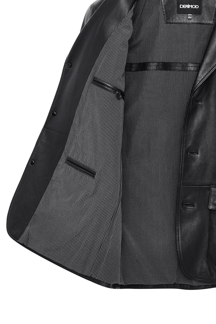 Kevin Erkek Siyah Blazer Deri Ceket