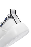 ACBC x Derimod Kadın Beyaz Bağcıklı Leopar Detaylı Sneaker | Derimod