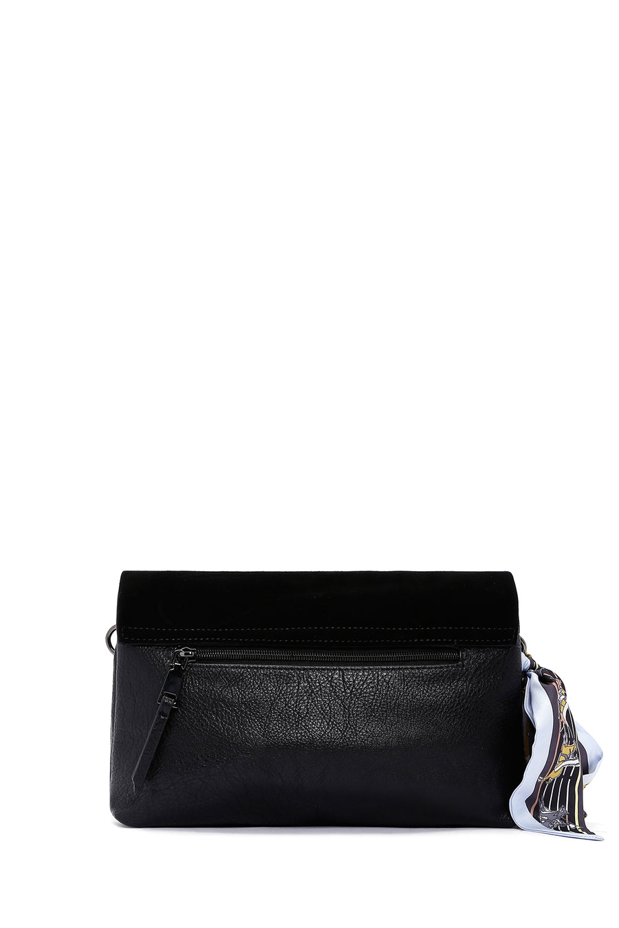 Woman Black Suede Crossbody Bag