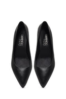 Derimod Flex Woman Black Thick-Heeled Leather Shoes | Derimod
