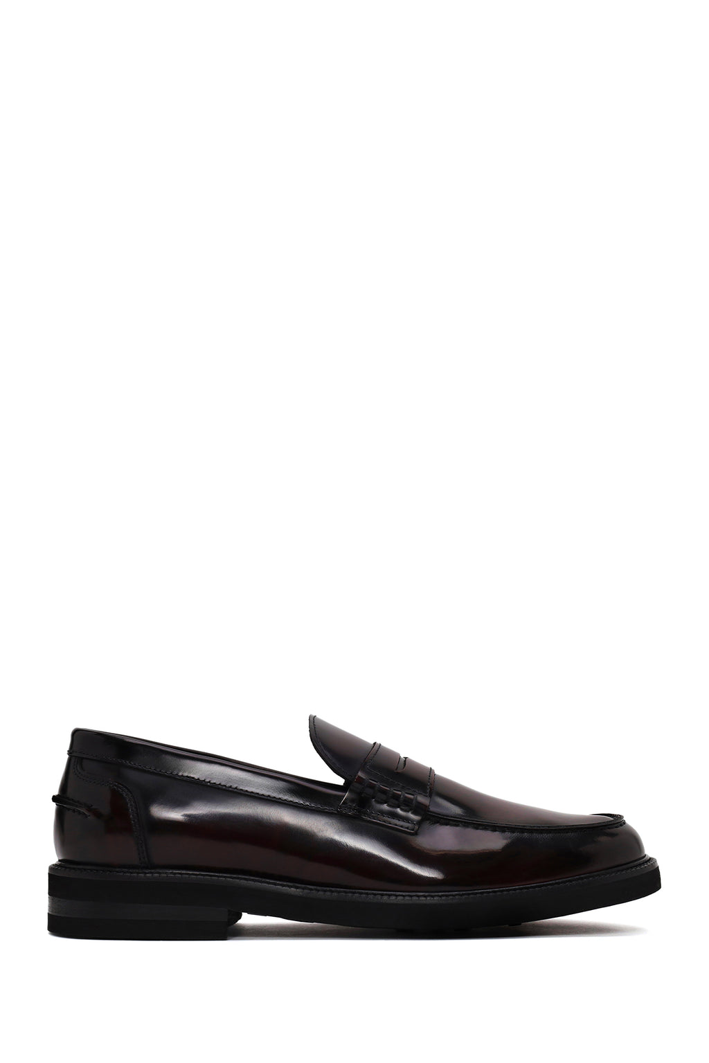 Erkek Bordo Deri Casual Loafer