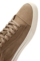 Erkek Bej Bağcıklı Nubuk Deri Sneaker | Derimod