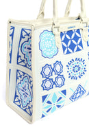 Woman Blue Long Strap Patterned Fabric Shoulder Bag | Derimod