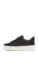 Men's Black Lace-up Thick-Sole Leather Sneaker | Derimod