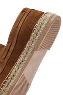 Men's Tan Suede Leather Espadrille | Derimod