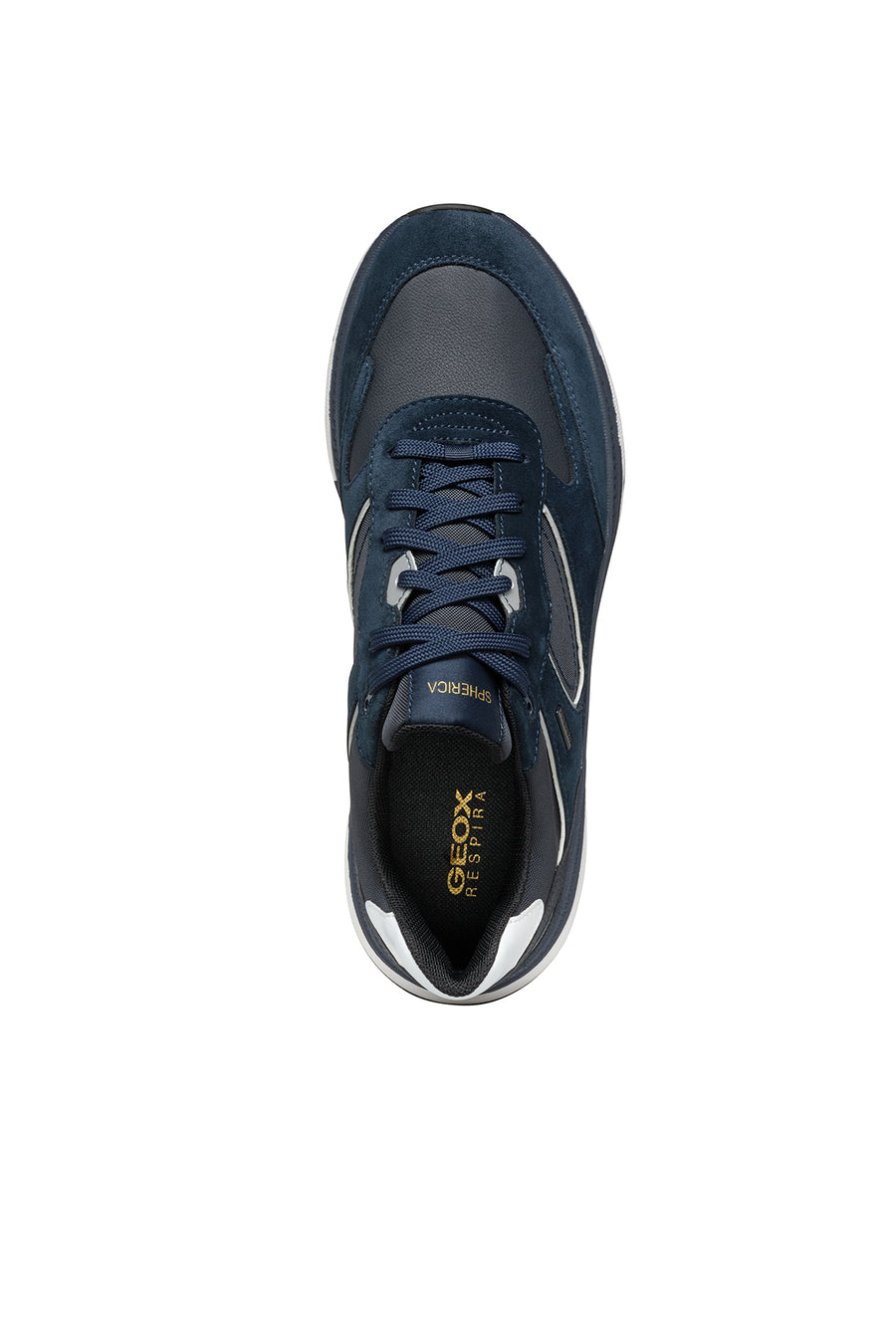 Geox Erkek Lacivert Spherica Actif X1 Abx Bağcıklı Waterproof Deri Sneaker