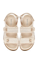 Woman Beige Straw Sandals | Derimod