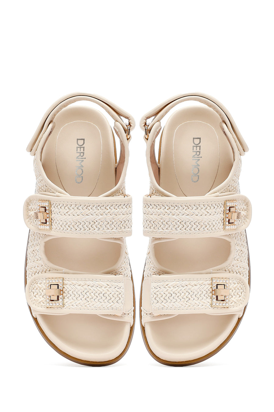 Woman Beige Straw Sandals