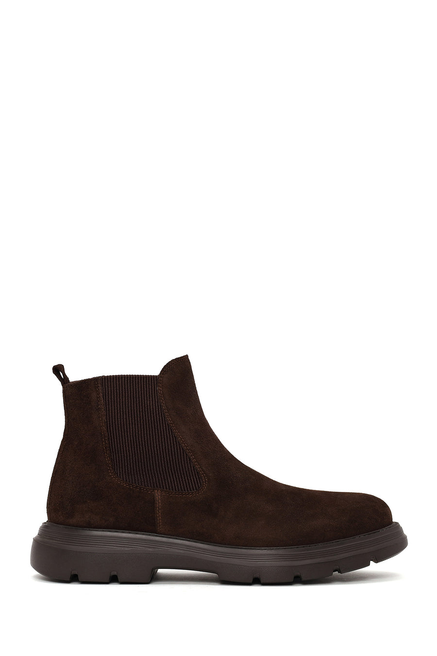 Male Brown Thick-Soled Suede Casual Chelsea Boots WM710018DS | Derimod
