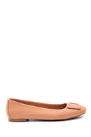 Women's Leather Buckle Detailed Ballerinas | Derimod