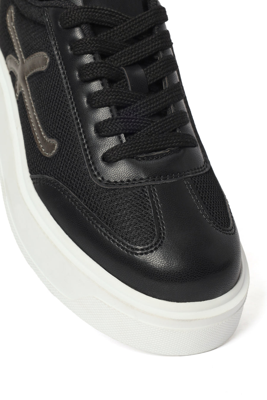 Kadın Siyah Bağcıklı Sneaker