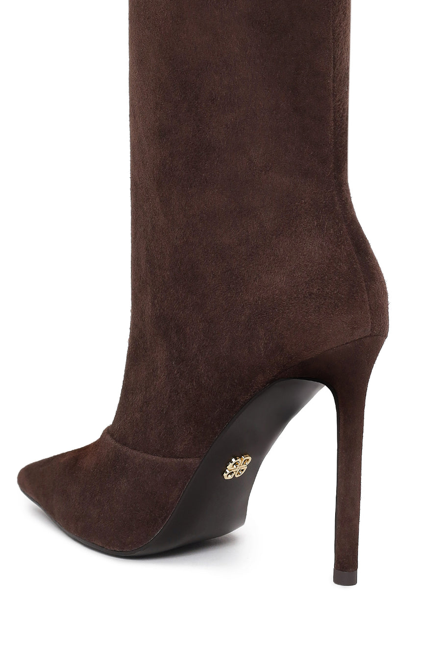 Woman Brown Short Thin-Heeled Suede Short Boots