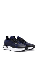Derimod Zero Men's Blue Lace-Up Thick Sole Fabric Sneaker | Derimod