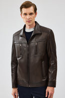 Hugo Men's Mink Leather Jacket | Derimod
