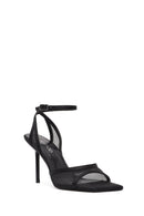 Women's Black Ankle Buckle High Thin Heel Sandals | Derimod