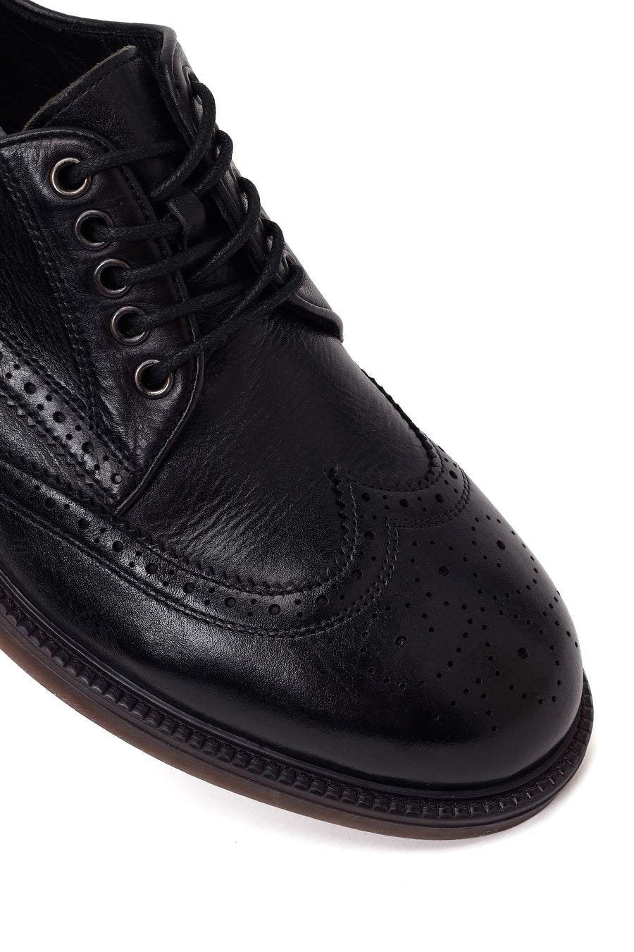 Male Black Lace-up Leather Casual Shoes