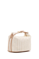 Women's Cream Long Straw Mini Handbag | Derimod