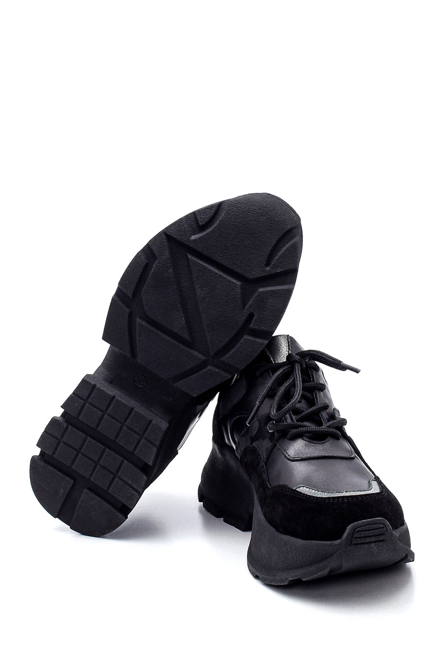 Women's Leather Suede Detail Sneaker