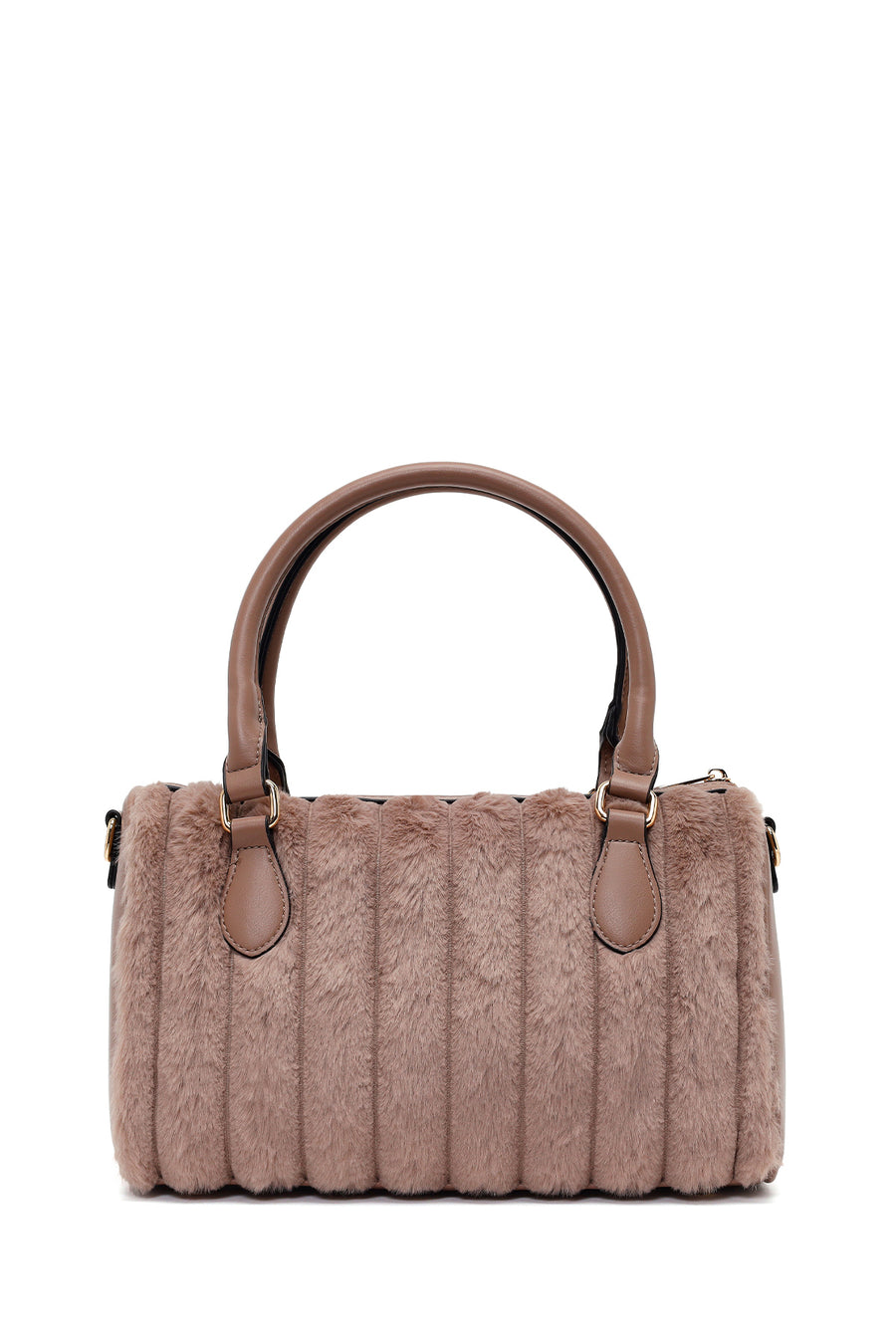 Woman Vizon Long-Strap Accessorized Plush Shoulder Bag
