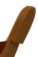 Woman Tan Suede Leather Slippers | Derimod
