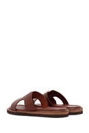 Women's Brown Leather Slippers | Derimod