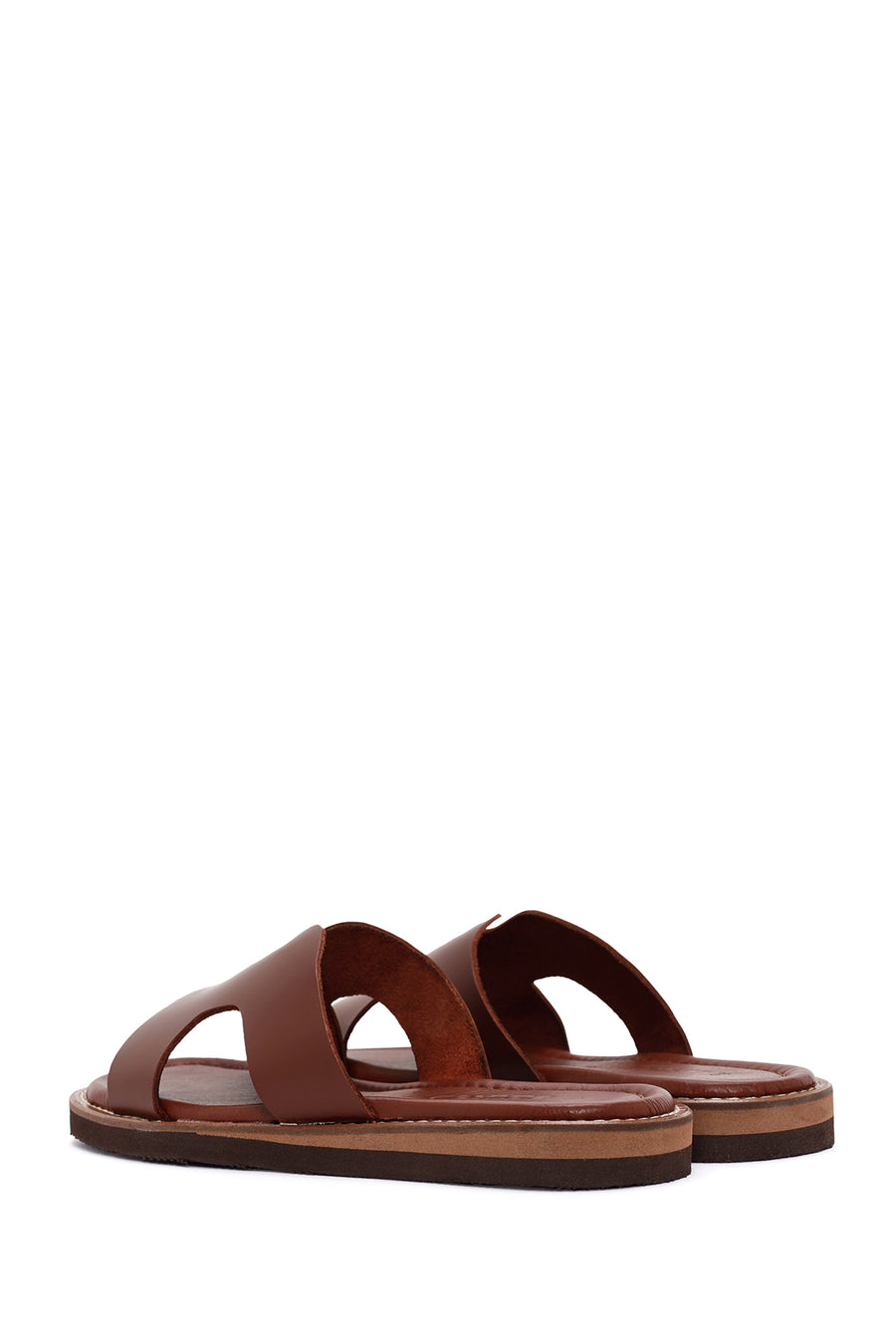 Women's Brown Leather Slippers
