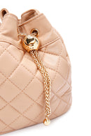 Women's Beige Long Strap Quilted Crossbody Bag | Derimod