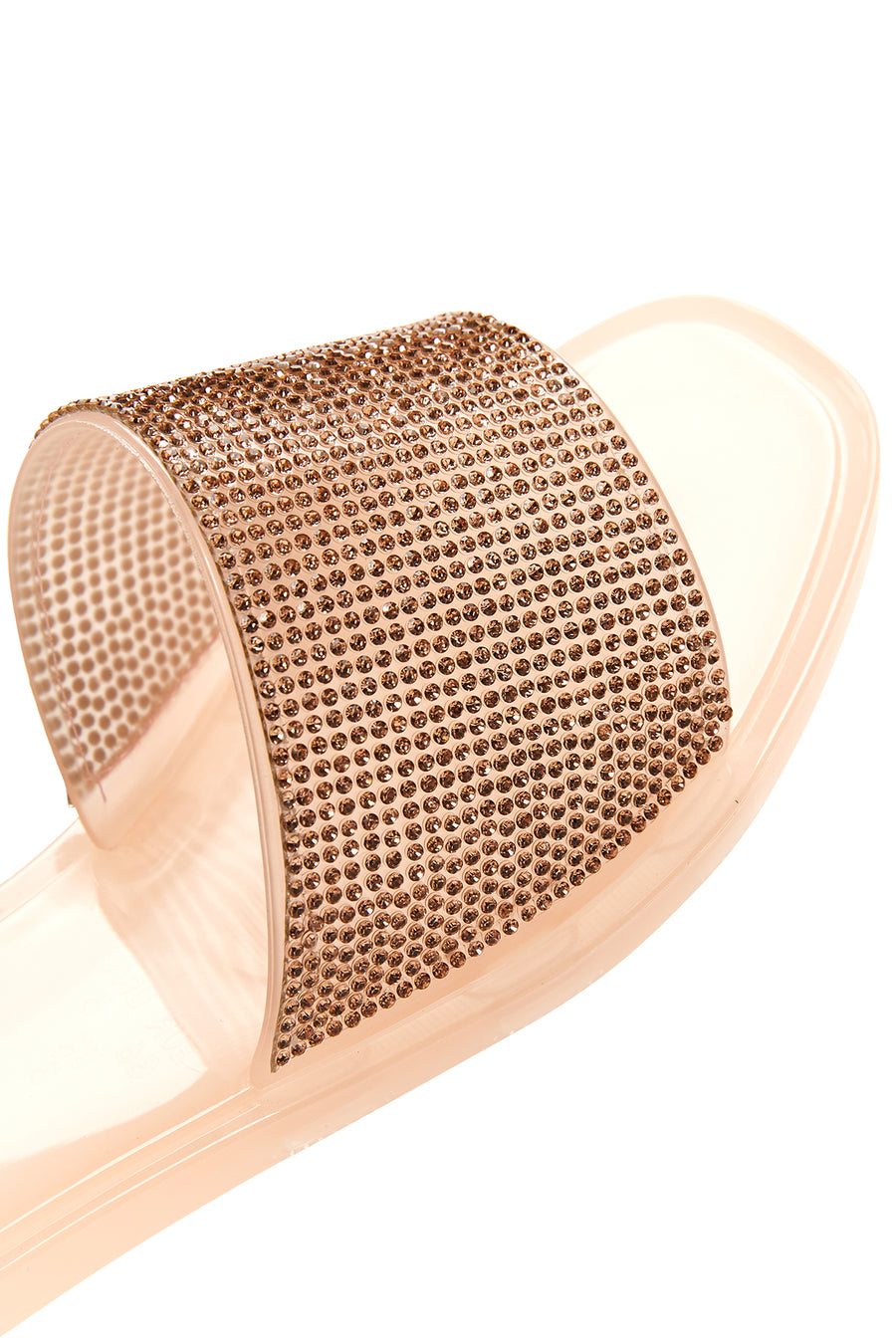 Women's Pink Transparent Stone Slippers
