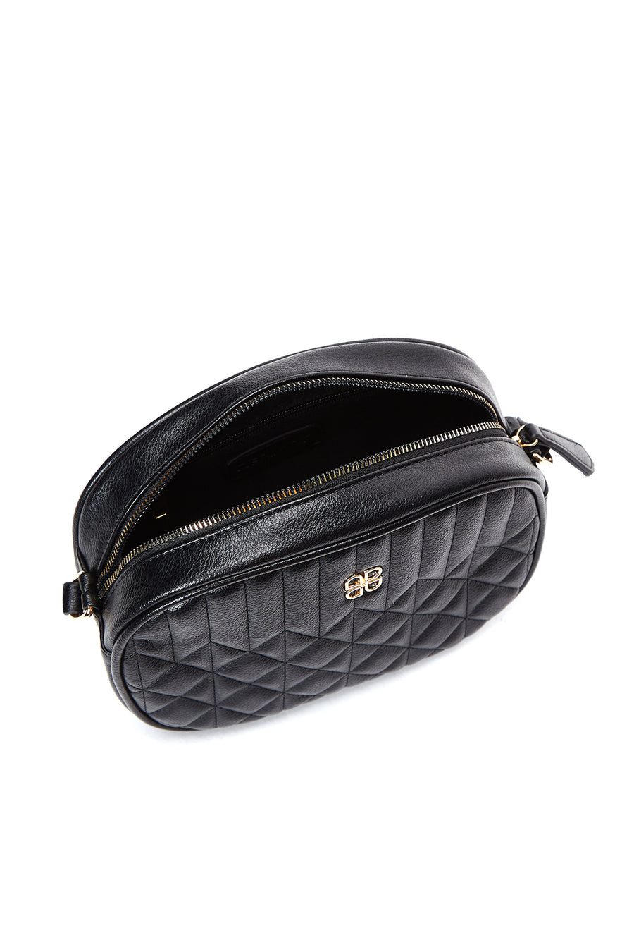 Women's Black Long Strap Quilted Crossbody Bag
