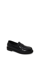 Woman Black Leather Masculine Loafer | Derimod