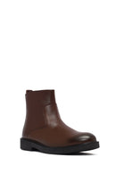 Men's Brown Zippered Leather Casual Boots | Derimod