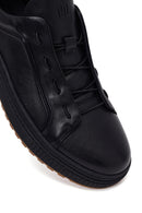 Male Black Lace-Up Leather Sneaker | Derimod