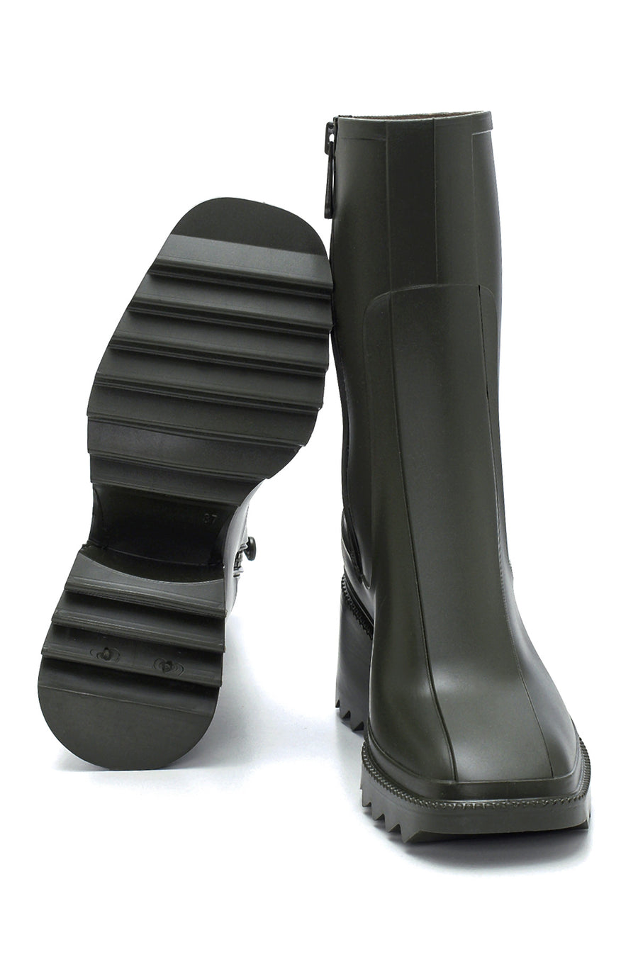 Women's Khaki Heeled Boots