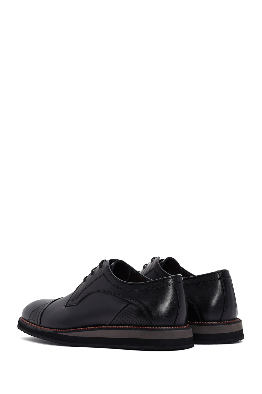 Men's Black Lace-up Leather Casual Shoes